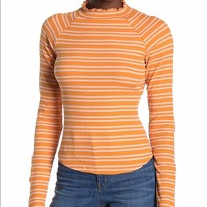 Free People Striped Cutout Top